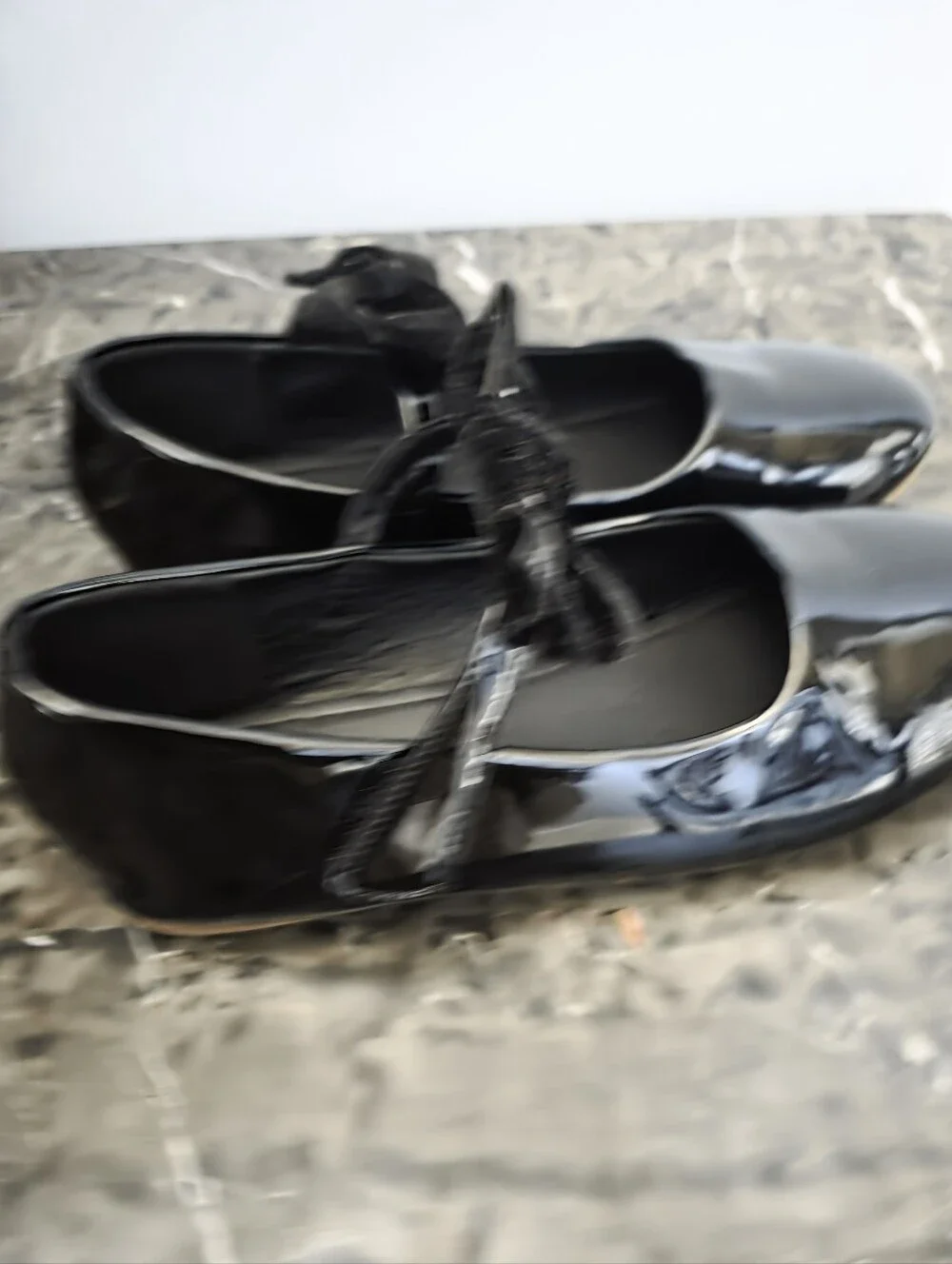 Girls Black Patent Bow Mary Jane Flats